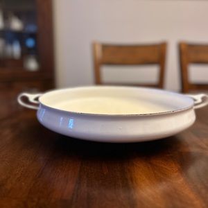 Vintage Dansk Enamel Cookware White Paella Pan France